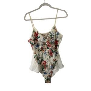 Victoria's Secret Vintage Gold Label Floral Lingerie Chemise Teddy Womens Large